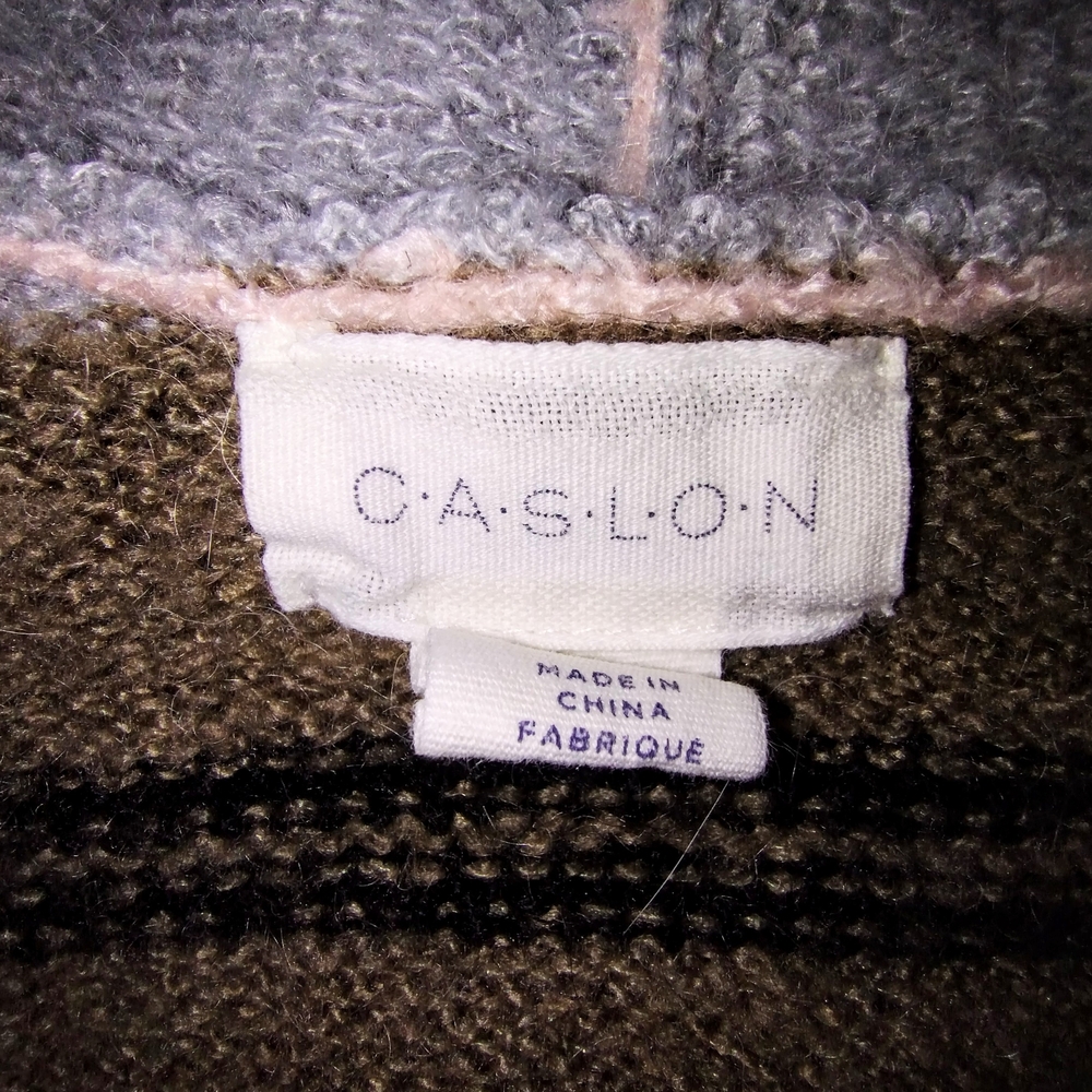 Caslon Women's Multicolor Striped Open Cardigan Sz Medium Nordstrom Wool Mohair - Picture 3 of 8